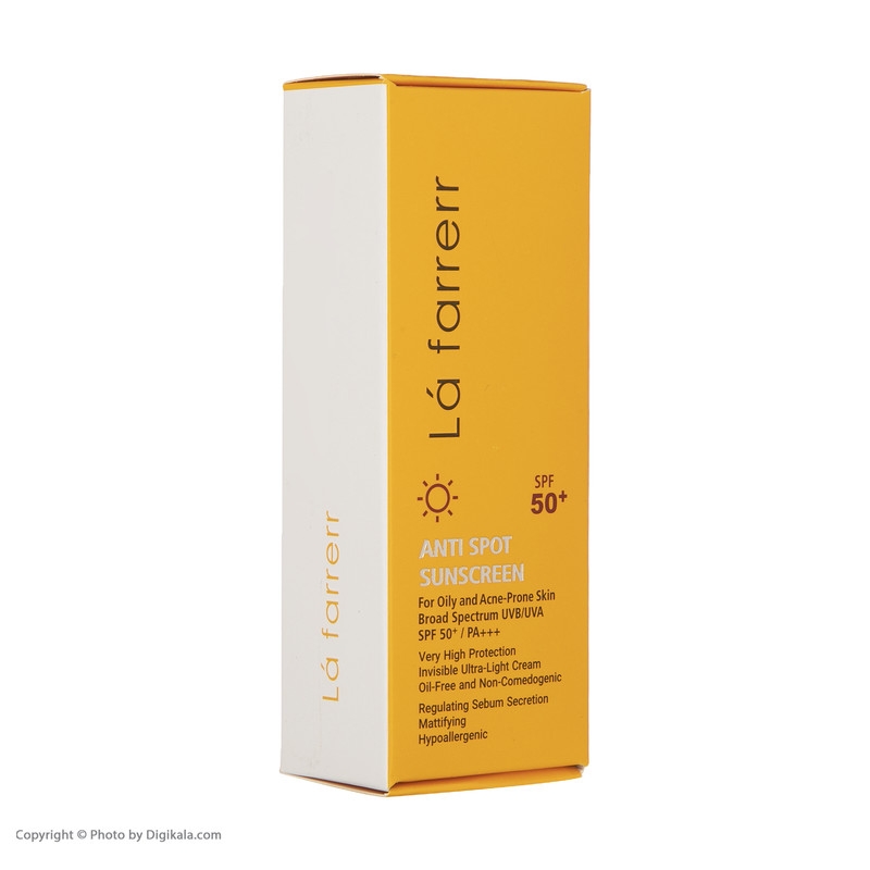 قیمت و خرید کرم ضدآفتاب و ضدلک بی‌رنگ لافارر مدل SPF50، مناسب پوست‌های چرب، حجم 40 میلی‌لیتر