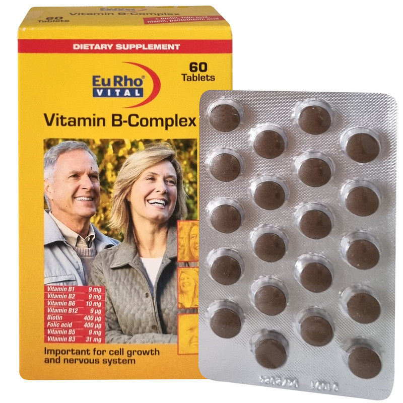 قیمت و خرید قرص ویتامین ب کمپلکس یوروویتال بسته 60 عددی