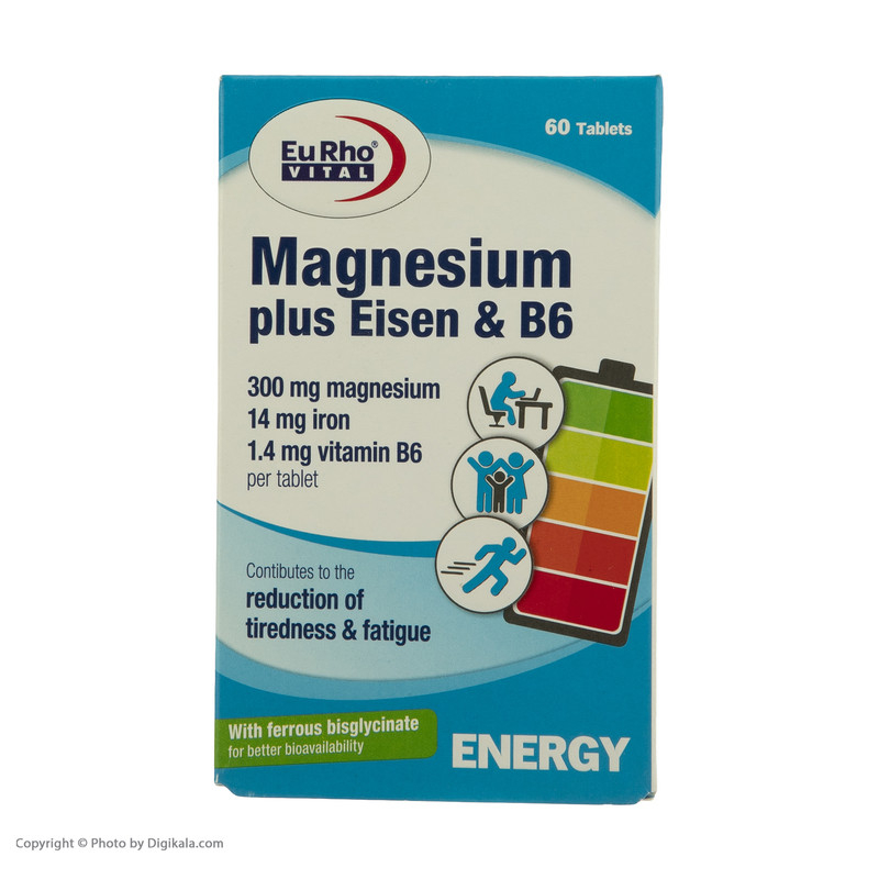 قیمت و خرید قرص منیزیم پلاس آیزن و ب6  بسته 60 عددی