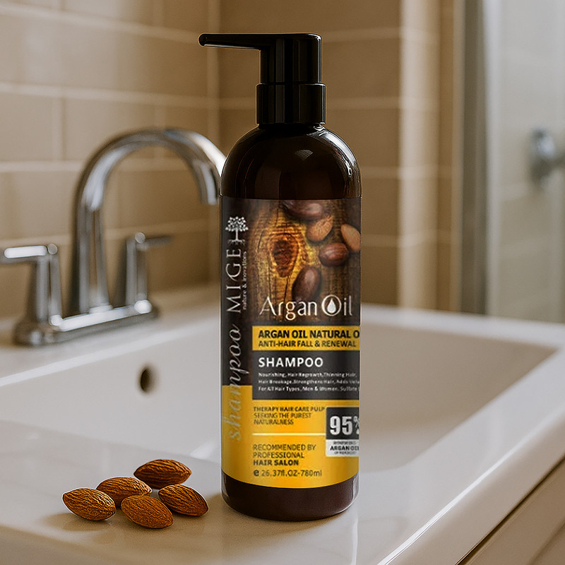 قیمت و خرید شامپو ضد ریزش و تقویت کننده مو میگه مدل آرگان مناسب انواع مو حجم 780 میلی‌لیتر