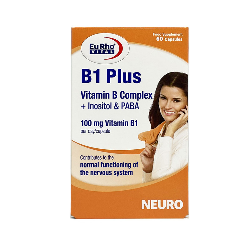 قیمت و خرید کپسول B1 پلاس یوروویتال بسته 60 عددی