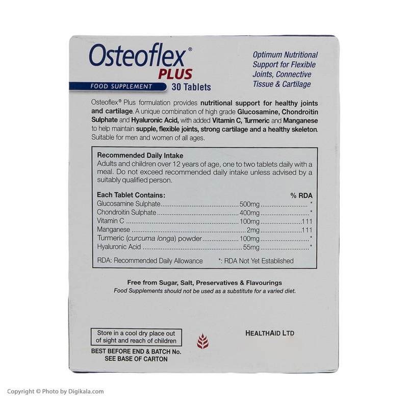 قیمت و خرید قرص استئوفلکس پلاس هلث اید بسته 30 عددی